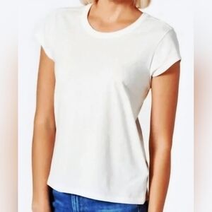 JOIE COTTON BLEND WHITE CREWNECK TEE